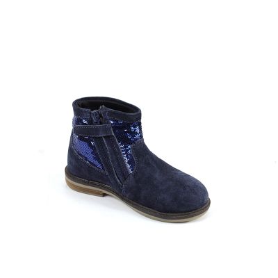 BOOTS ZIPPY ENFANT DAIM BLEU